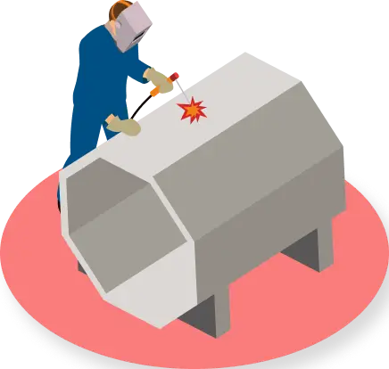 製缶・溶接・配管加工アイコン